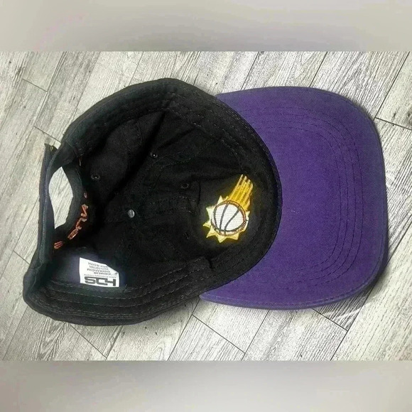 NBA Phoenix Suns Strapback Adjustable Hat Plain Logo Black & Purple Basketball - Picture 3 of 3